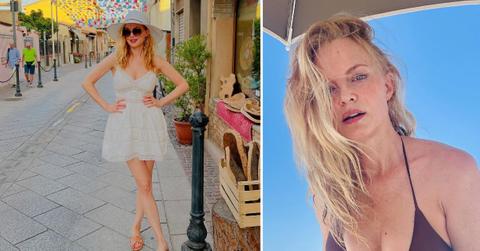 Two photos of Heather Graham