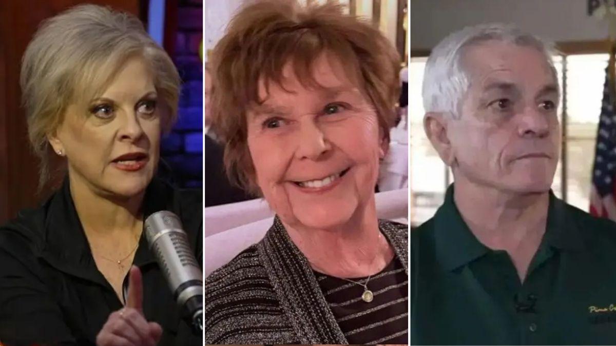 split photo of nancy grace, nancy guthrie and sheriff chris nanos