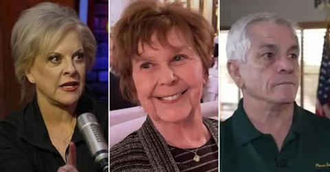 split photo of nancy grace, nancy guthrie and sheriff chris nanos