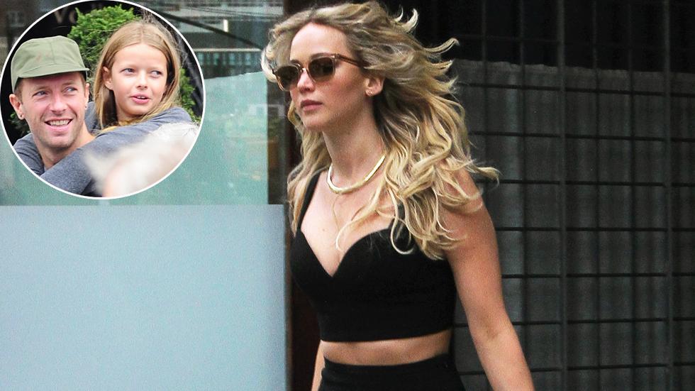 Jennifer Lawrence steps out looking beautiful in a black crop top and matching skirt in Tribeca, NYC