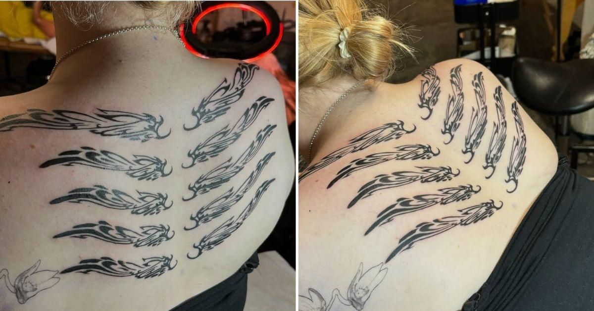 image of Grimes' new tattoo was crafted by artist Glyphomancer.