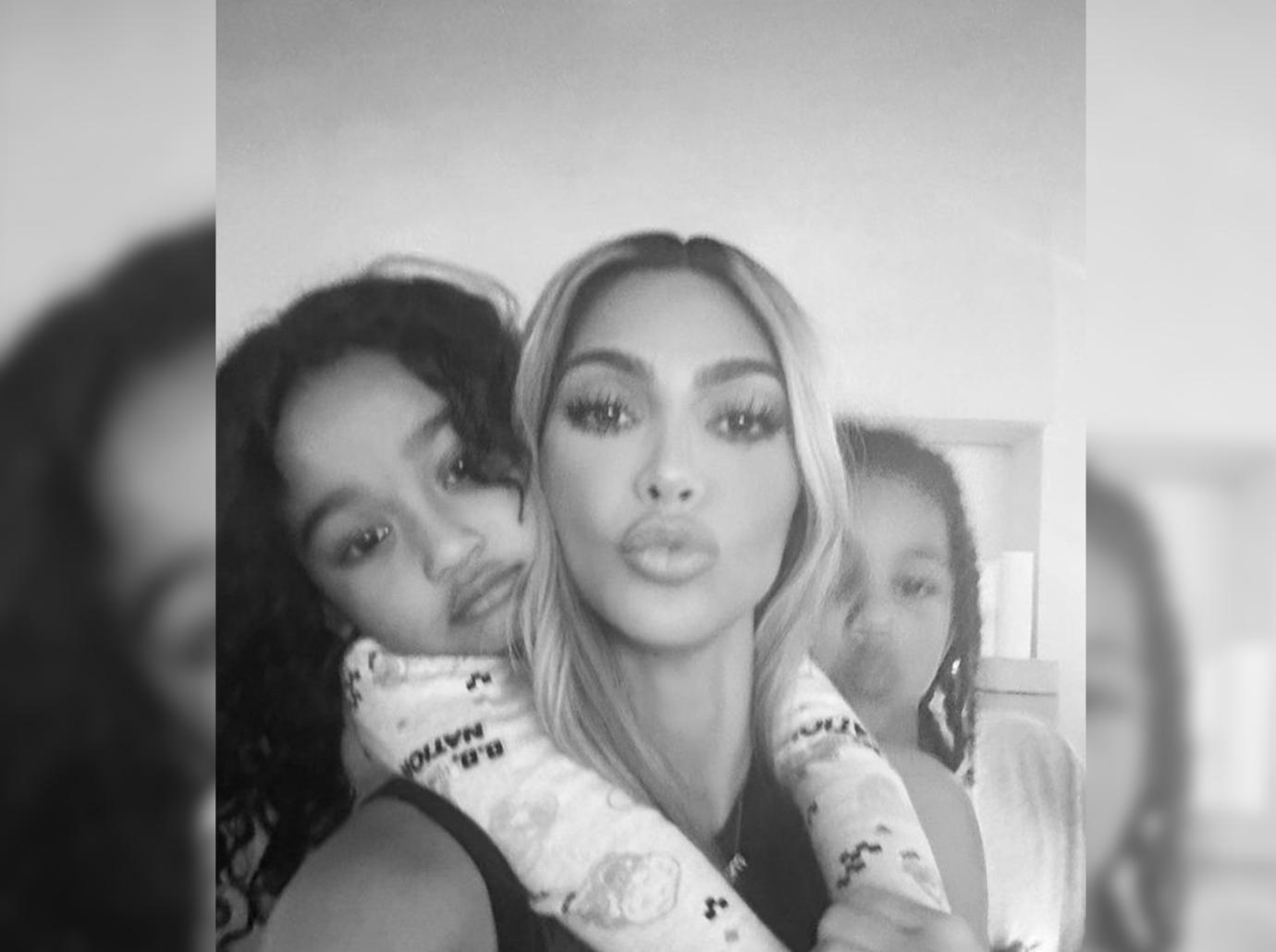 Kim Kardashian Shares Adorable Selfie With Saint And Chicago West