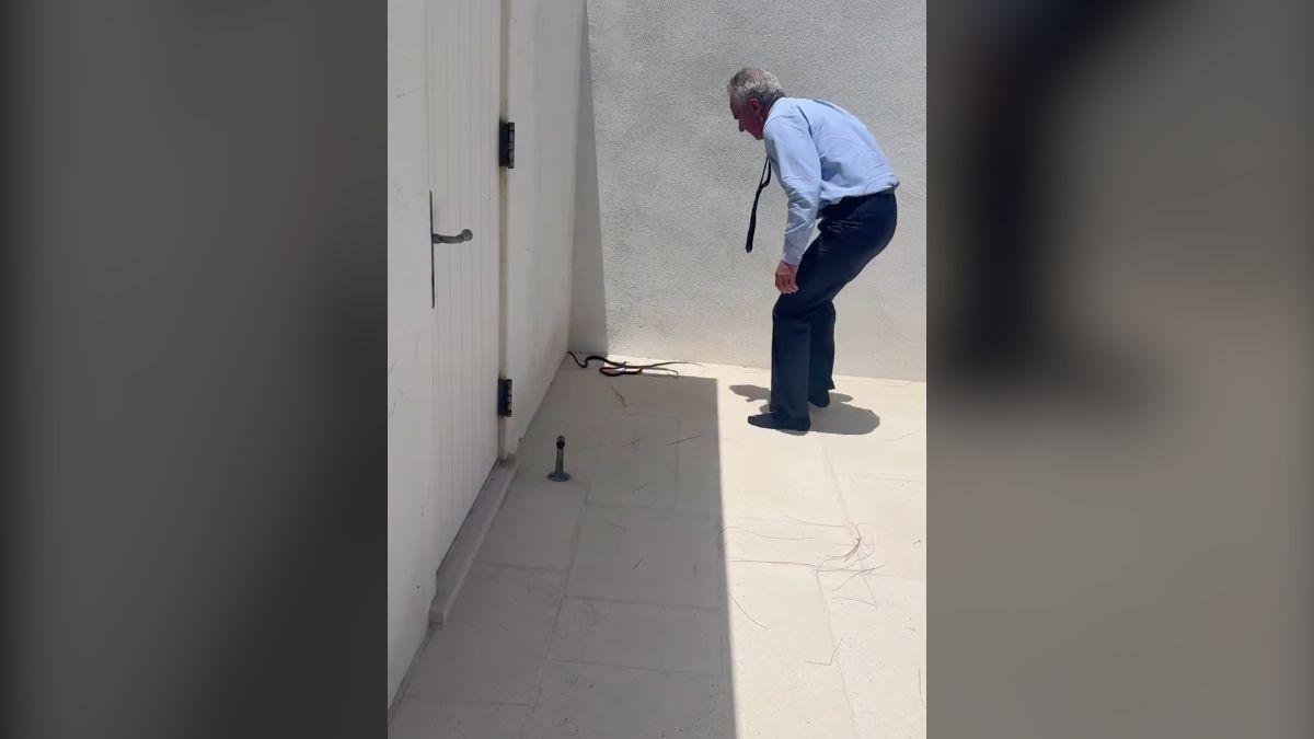 Photo of Robert F. Kennedy Jr. shared a video of himself cornering two snakes at Dr. Oz's Palm Beach home.