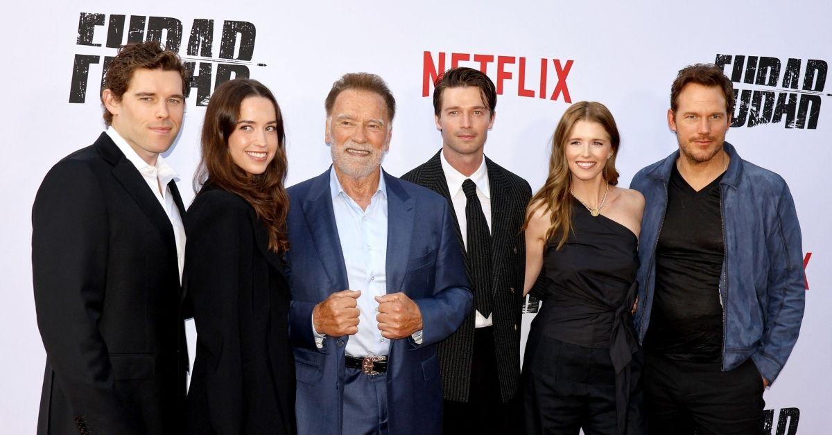 Photo of The Schwarzeneggers and Chris Pratt