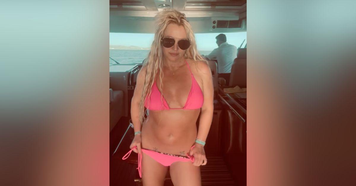 Image of Britney Spears sizzled in a vibrant bikini.