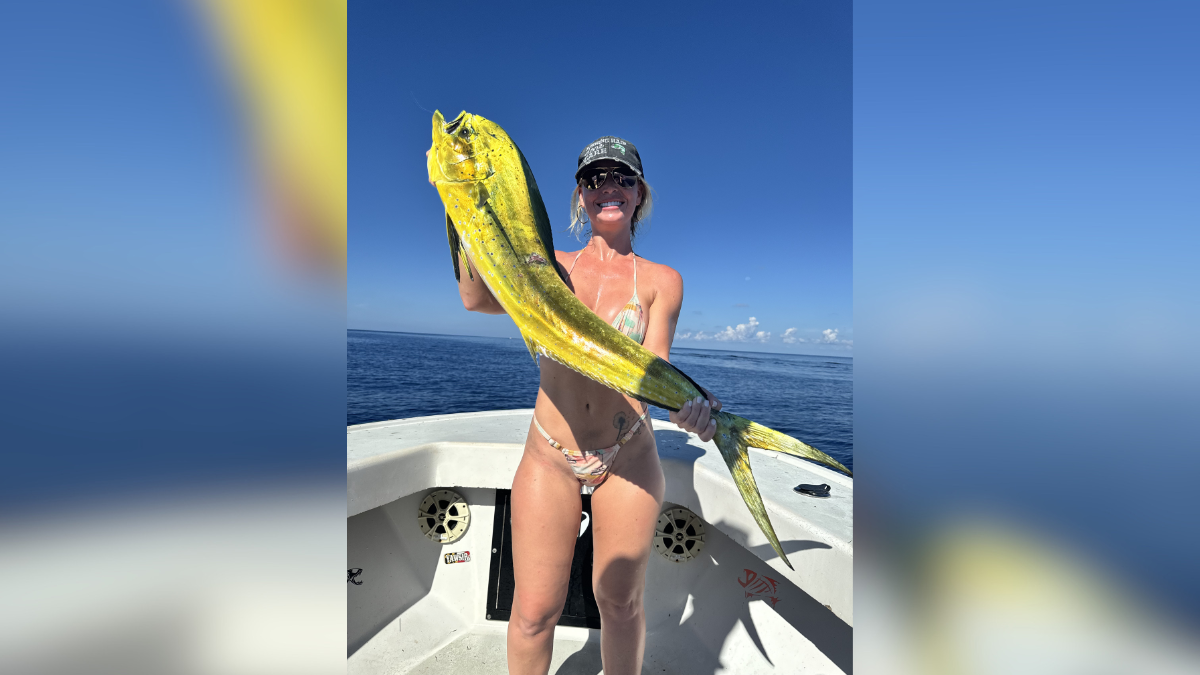 meet the bikini model who spends her free time reeling in pound fish