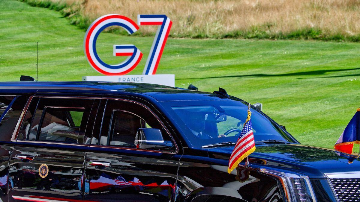 Photo of Donald Trump and Emmanuel Macron butted heads at the G7 summit.