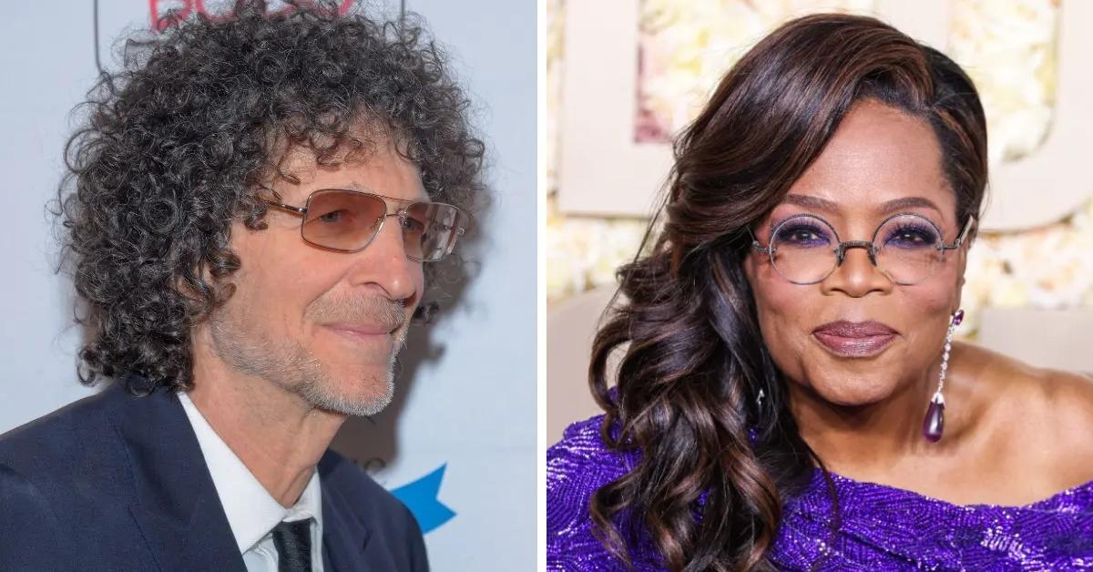 Split photo of Howard Stern and Oprah Winfrey