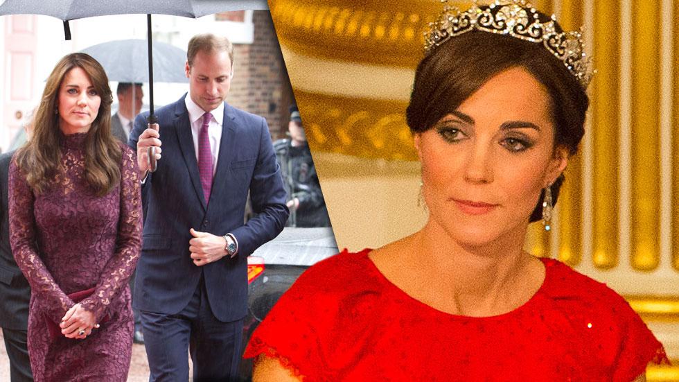 Kate middleton red dress tiara