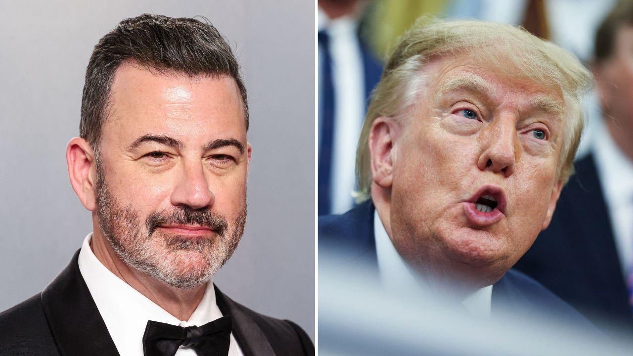 Split Image of Jimmy Kimmel and Donald Trump