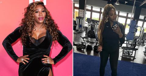 serena williams postpartum workout selfies gym snatched