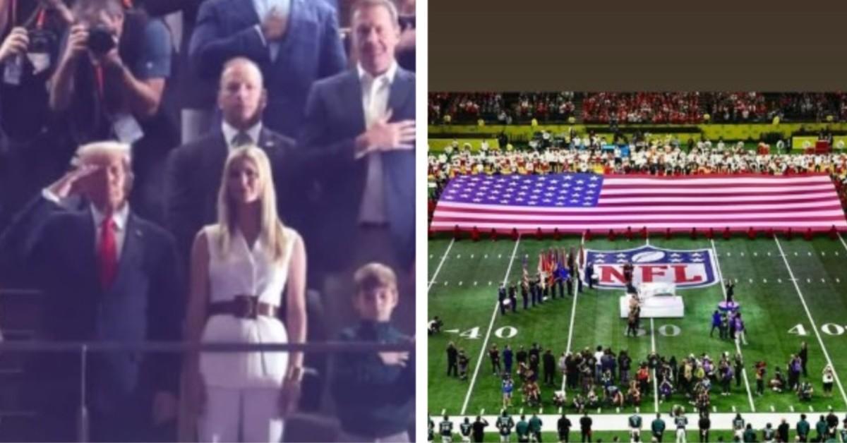 Photos of Donald and Ivanka Trump at the Super Bowl.