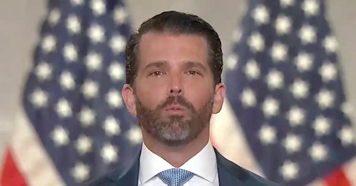 Image of fans believe Donald Trump Jr. is has a cocaine addiction.