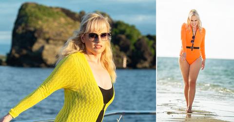 rebel wilson flaunts weight loss orange bathing suit beach fiji reopening tourist