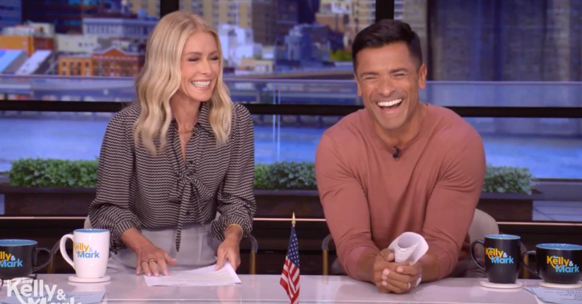 Image of Mark Consuelos asked his wife to hit the bedroom this weekend while live on air. 