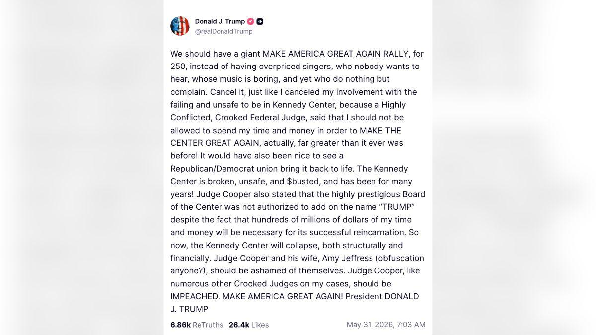 Image of He proposed replacing the concert with a MAGA rally.
