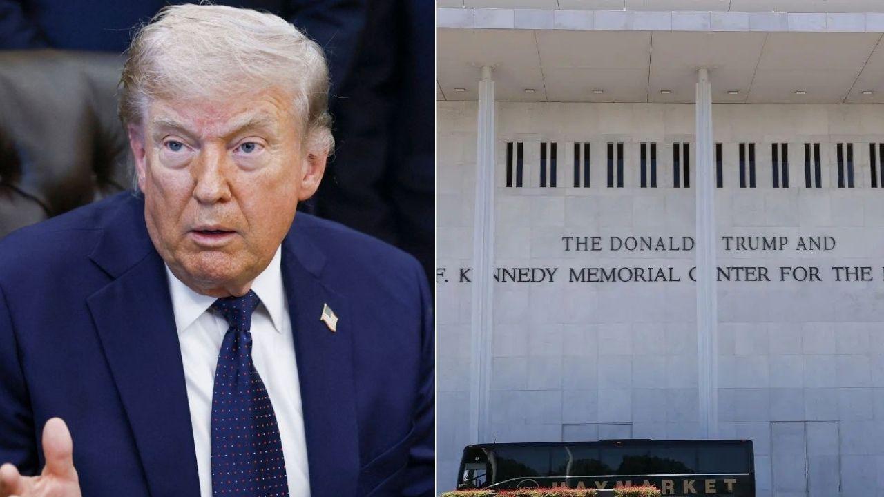 Split photo of Donald Trump and Kennedy Center