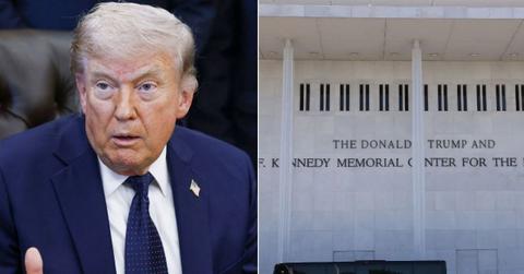 Split photo of Donald Trump and Kennedy Center