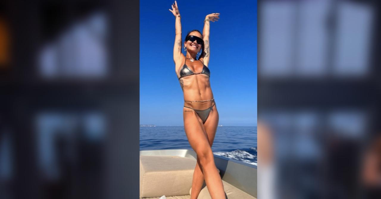 Rita Ora Flaunts Amazing Figure In Teeny Silver Bikini In Ibiza Photos photo image