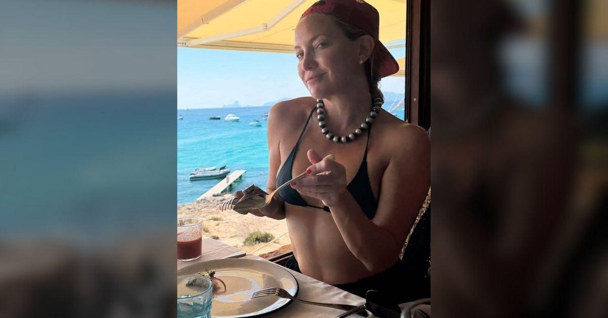 kate hudson wows tiny brown bikini glam girls trip in spain