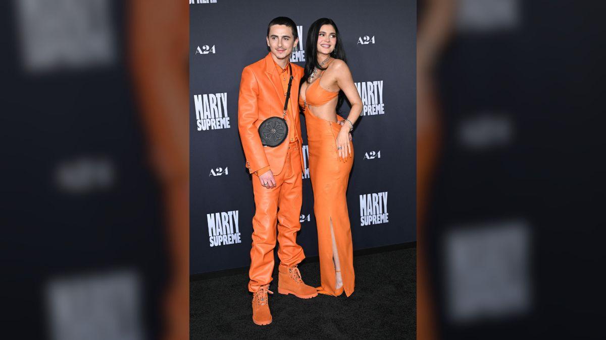 Photo of Timothée Chalamet and Kylie Jenner.