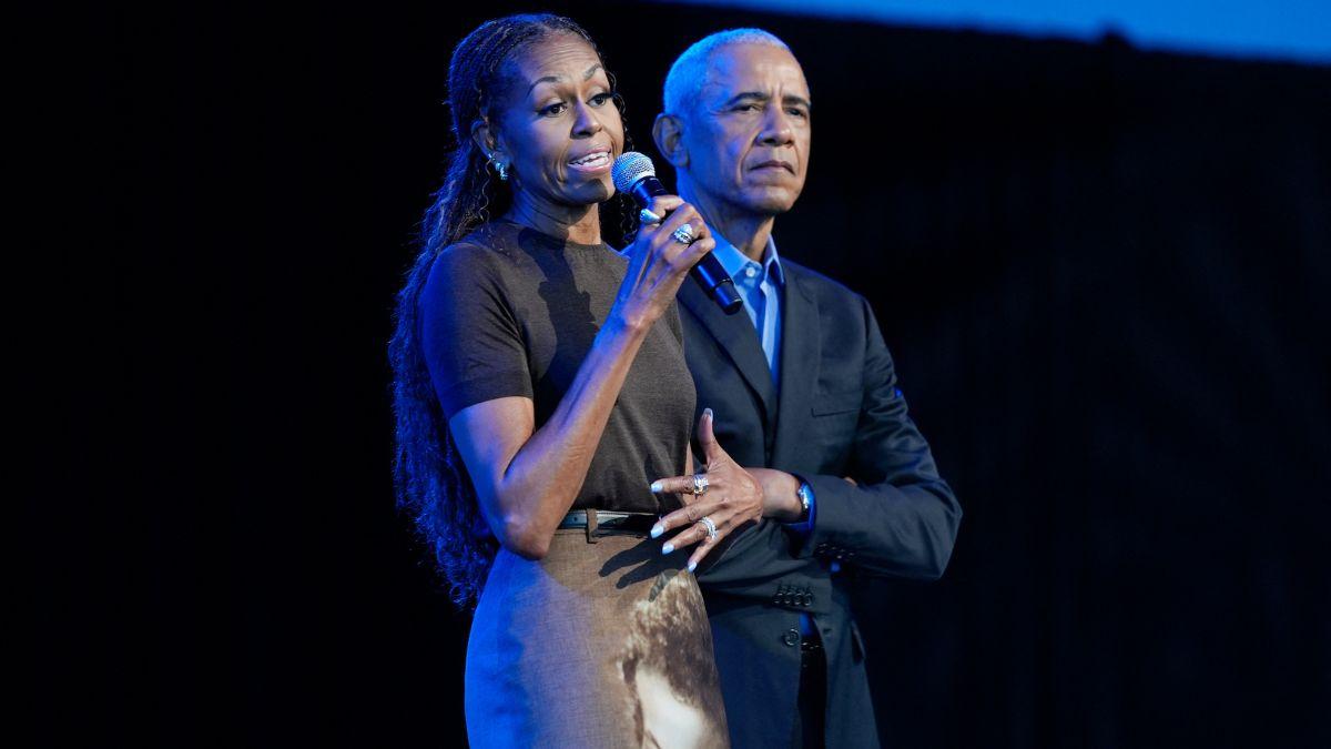 Image of Michelle Obama joked the former president was 'really messed up' by the surprise.