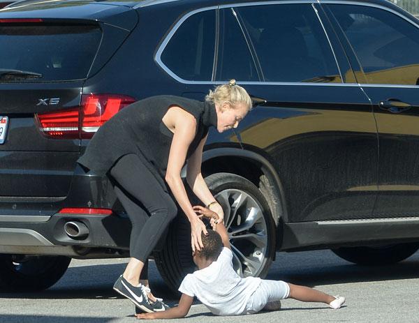 Charlize Theron Son Jackson Temper Tantrum