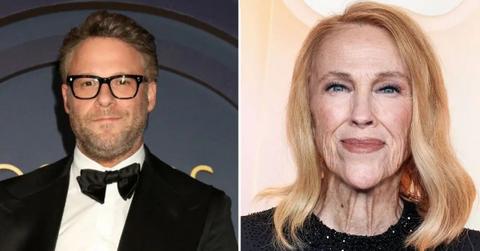 Split photo of Seth Rogen and Catherine O'Hara