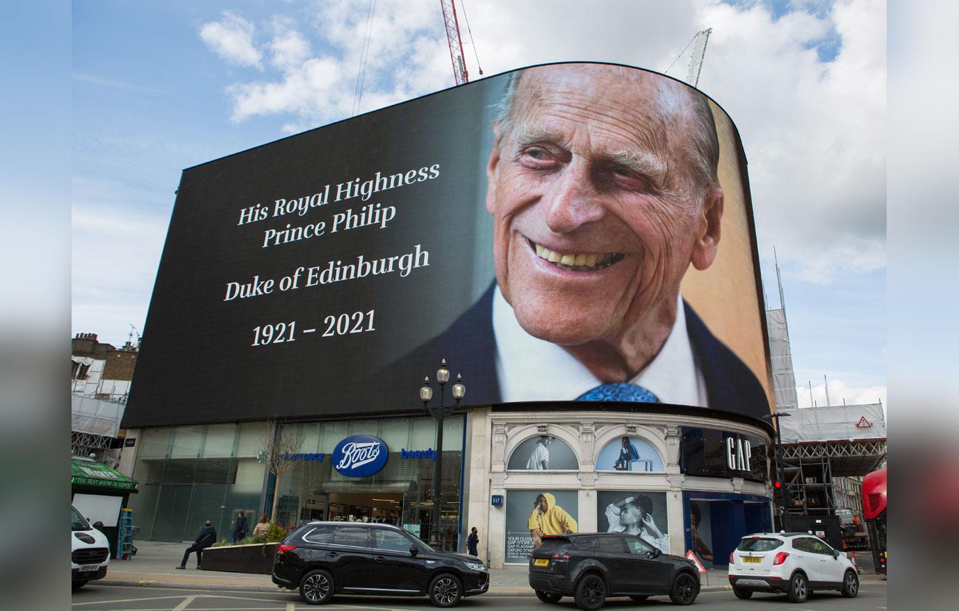 tribute to prince philip at piccadilly london uk