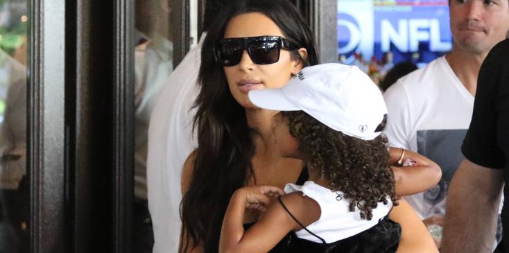 EXCLUSIVE: Kim Kardashian, North West and Khole Kardashian spotted out in Miami Beach