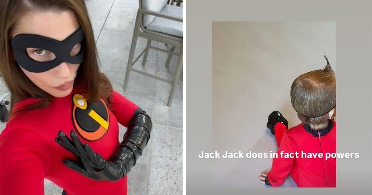 image of The Biebers' dressed up as 'The Incredibles.'