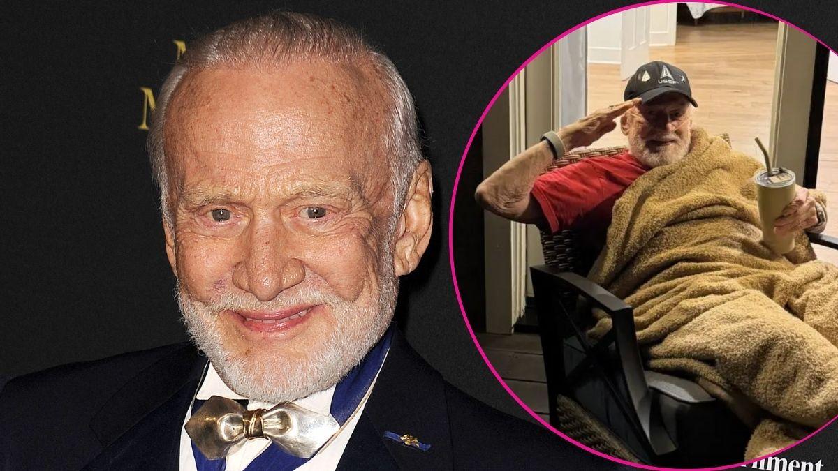 split image of Buzz Aldrin and Buzz Aldrin
