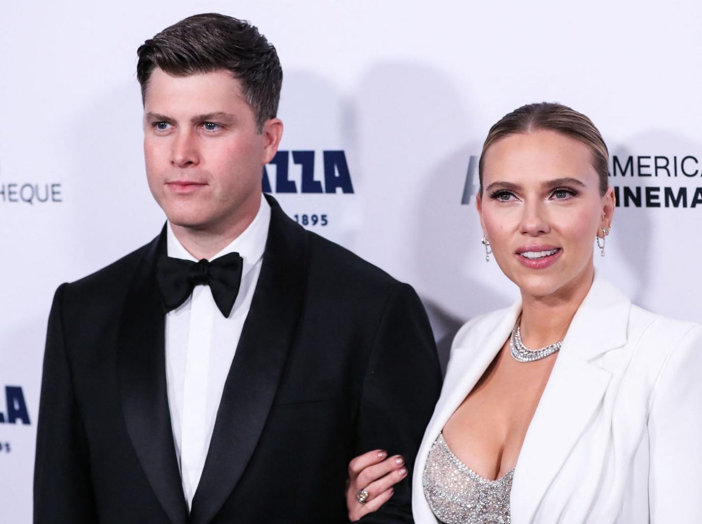 colin jost spend summer working pals scarlett johansson away set