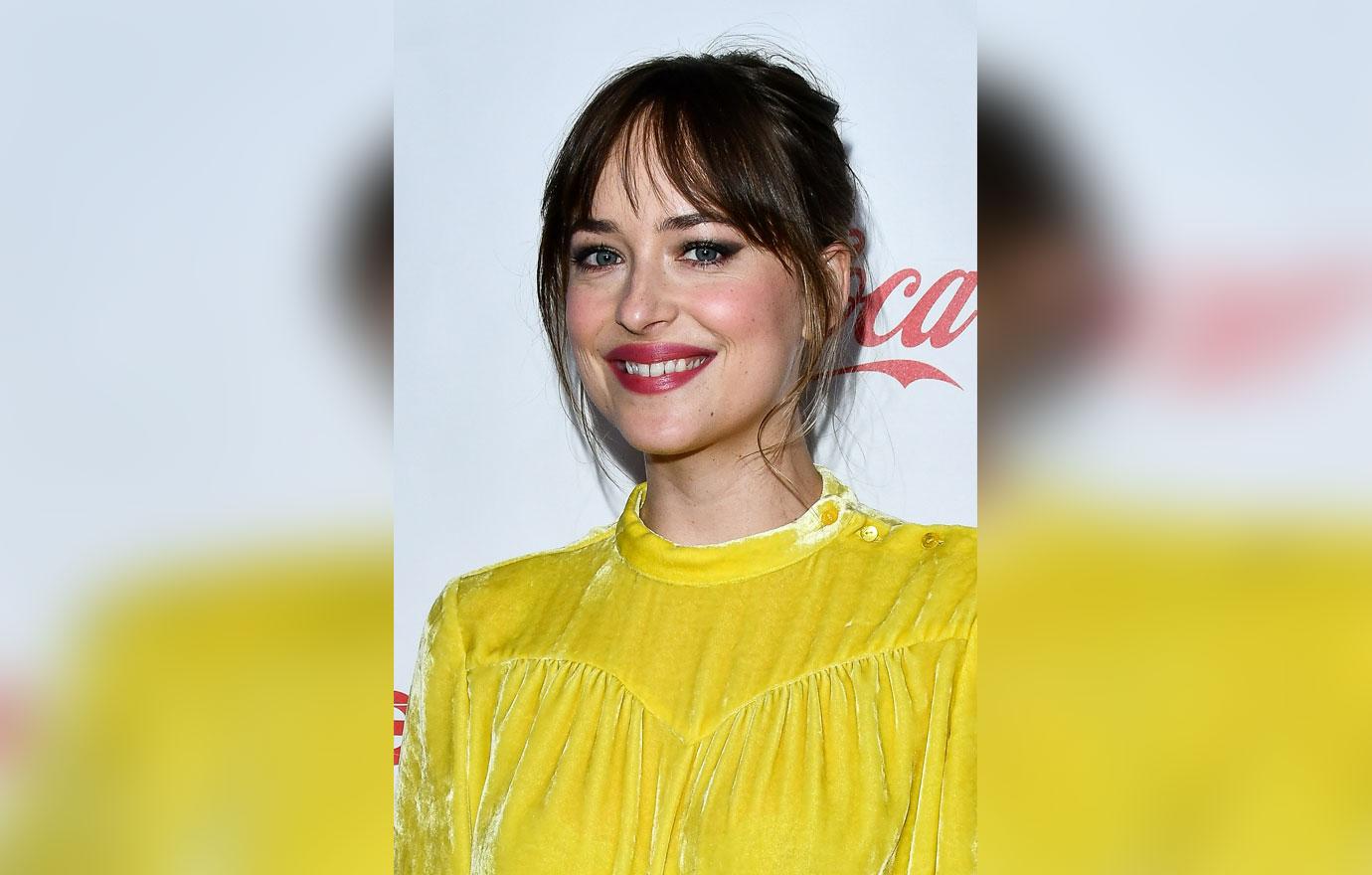 Dakota johnson in yellow dress