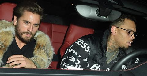 Scott Disick and Chris Brown Leave The Nice Guy in West Hollywood