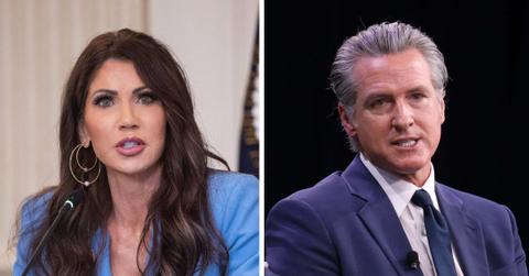 split photo of Kristi Noem & Gavin Newsom