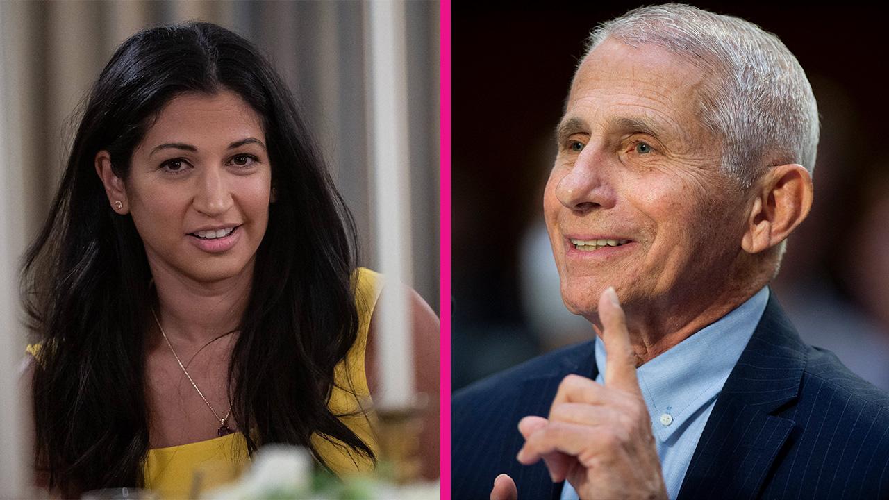 Image of Dr. Anthony Fauci claimed he comforted Katie Miller over the phone while she was pregnant.