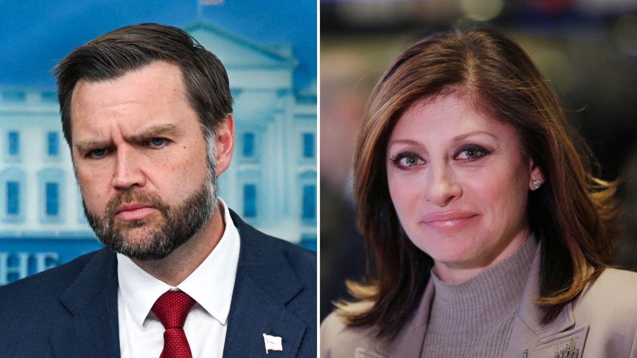 Photo of JD Vance and Maria Bartiromo.