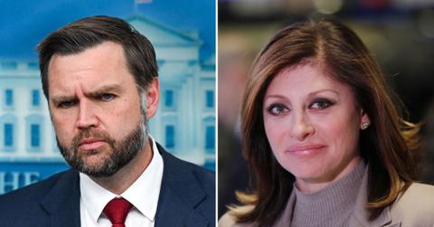Photo of JD Vance and Maria Bartiromo.