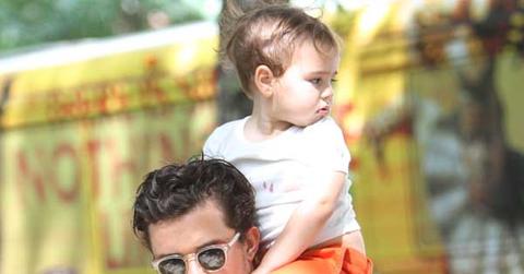 Orlando and Flynn Bloom go for a walk in Central Park, NYC