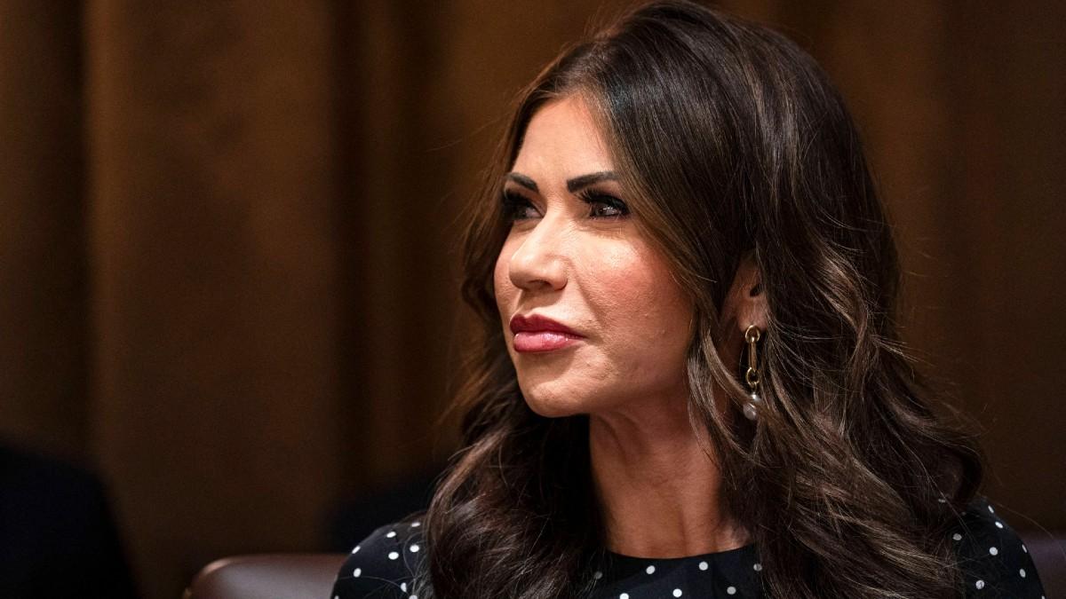 image of Kristi Noem has been allegedly having an affair with Corey Lewandowski.