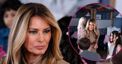 split photo of Melania Trump and the kids at the Children’s Inn &