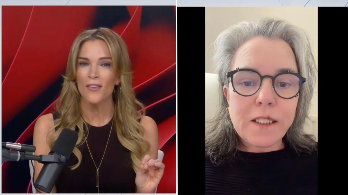 image split of Rosie o Donnell and Megyn Kelly 