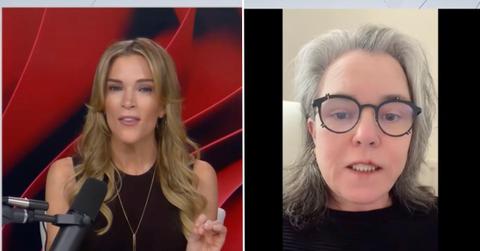 image split of Rosie o Donnell and Megyn Kelly
