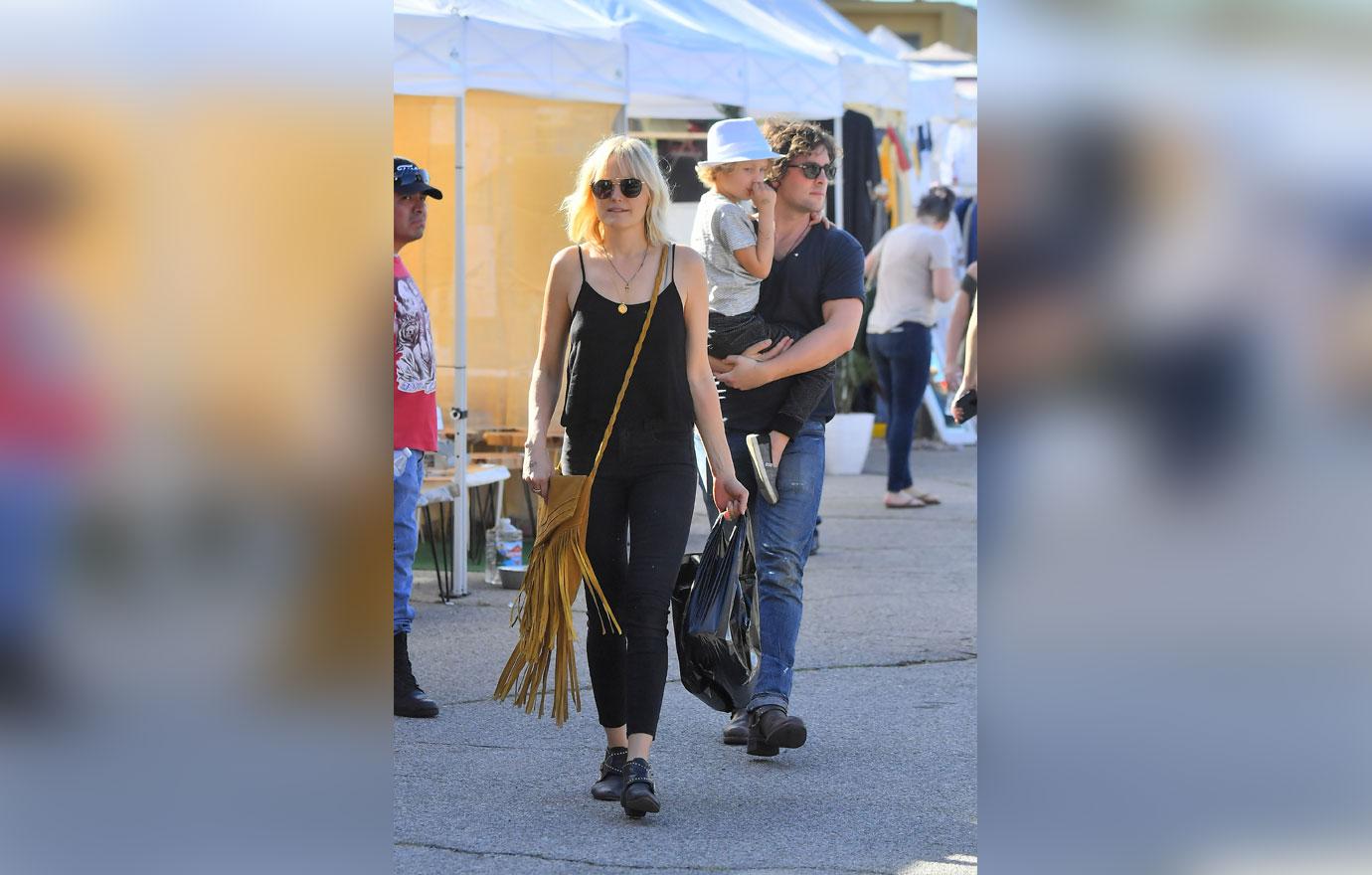 EXCLUSIVE: Newly married Malin Akerman and her husband Jack Donnelly spend quality time with her son at a local flea market