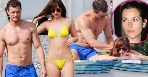 50 shades of grey steamy set photos dakota johnson bikini jamie dornan