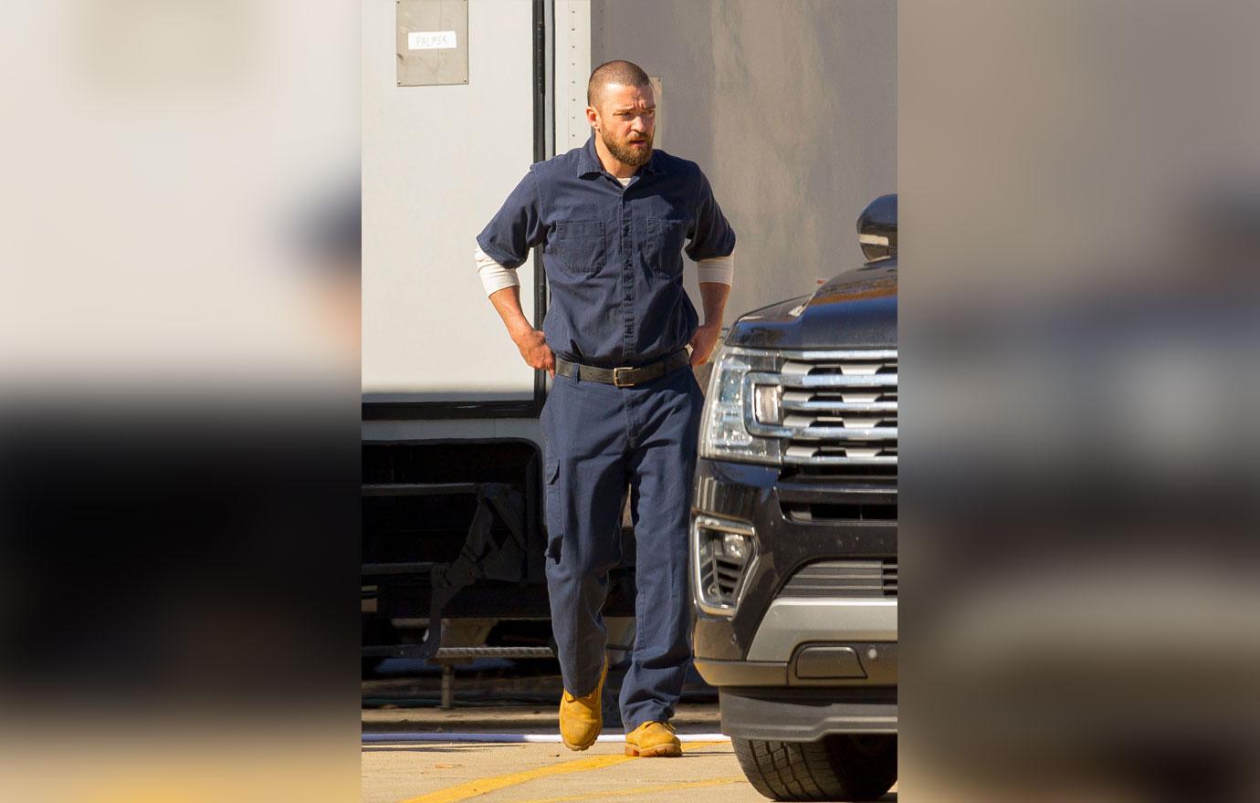 Justin Timberlake On 'Palmer' Set Jessica Biel Alisha Wainwright Pics