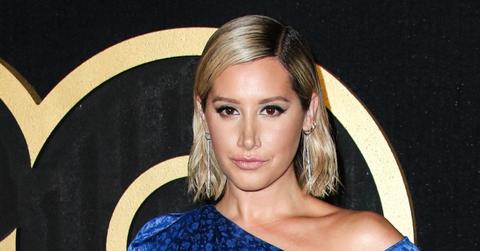 Ashley Tisdale Wearing a Blue Dress