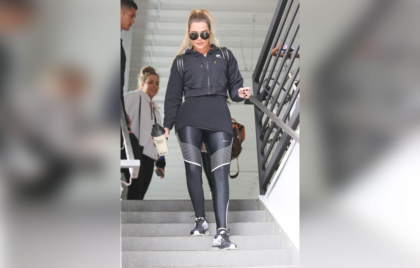 Khloe Kardashian looks ready to cycle at an event for Cycle House