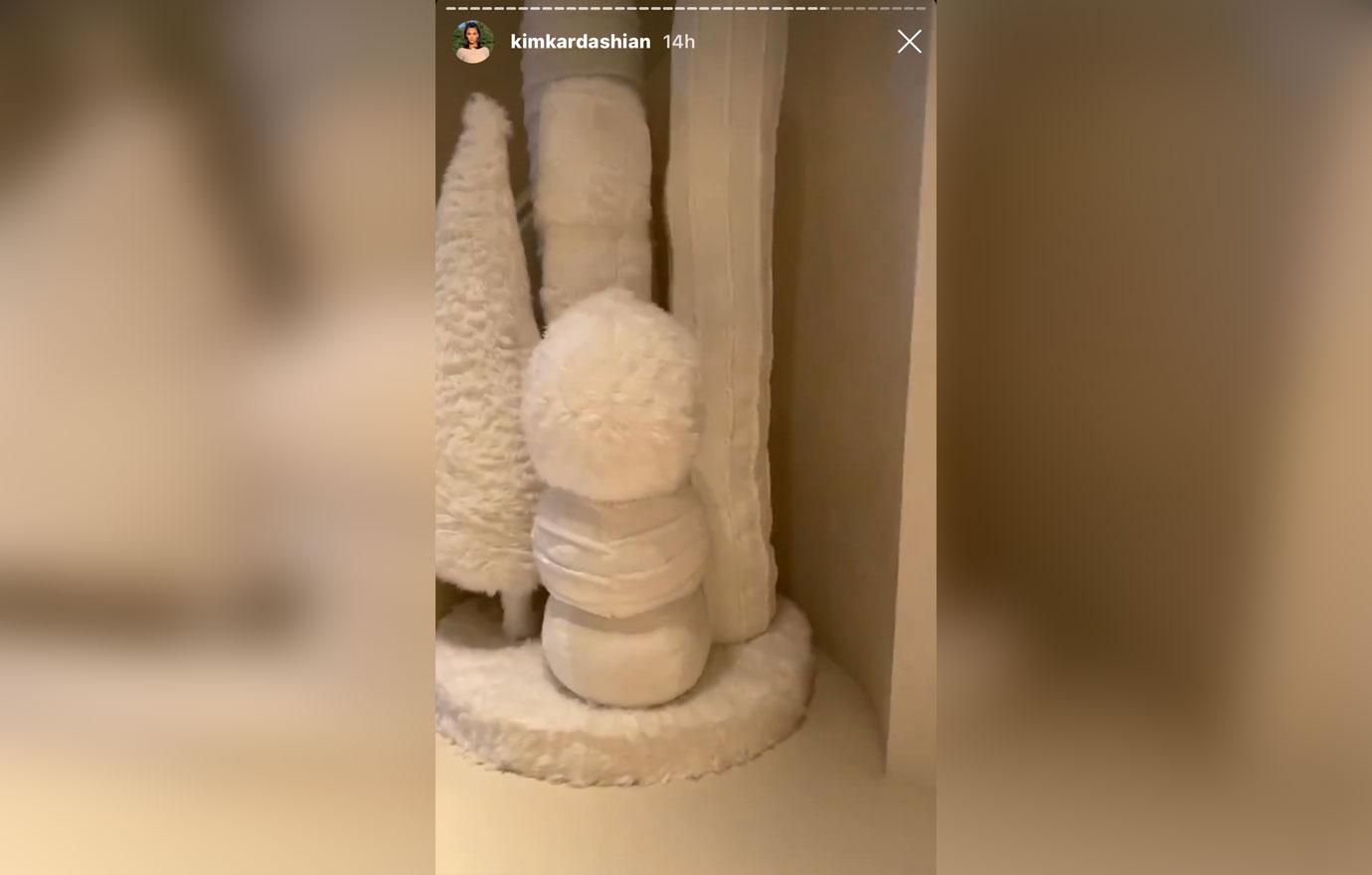 Kim Kardashian Shows Off Her Monochromatic Christmas Decorations